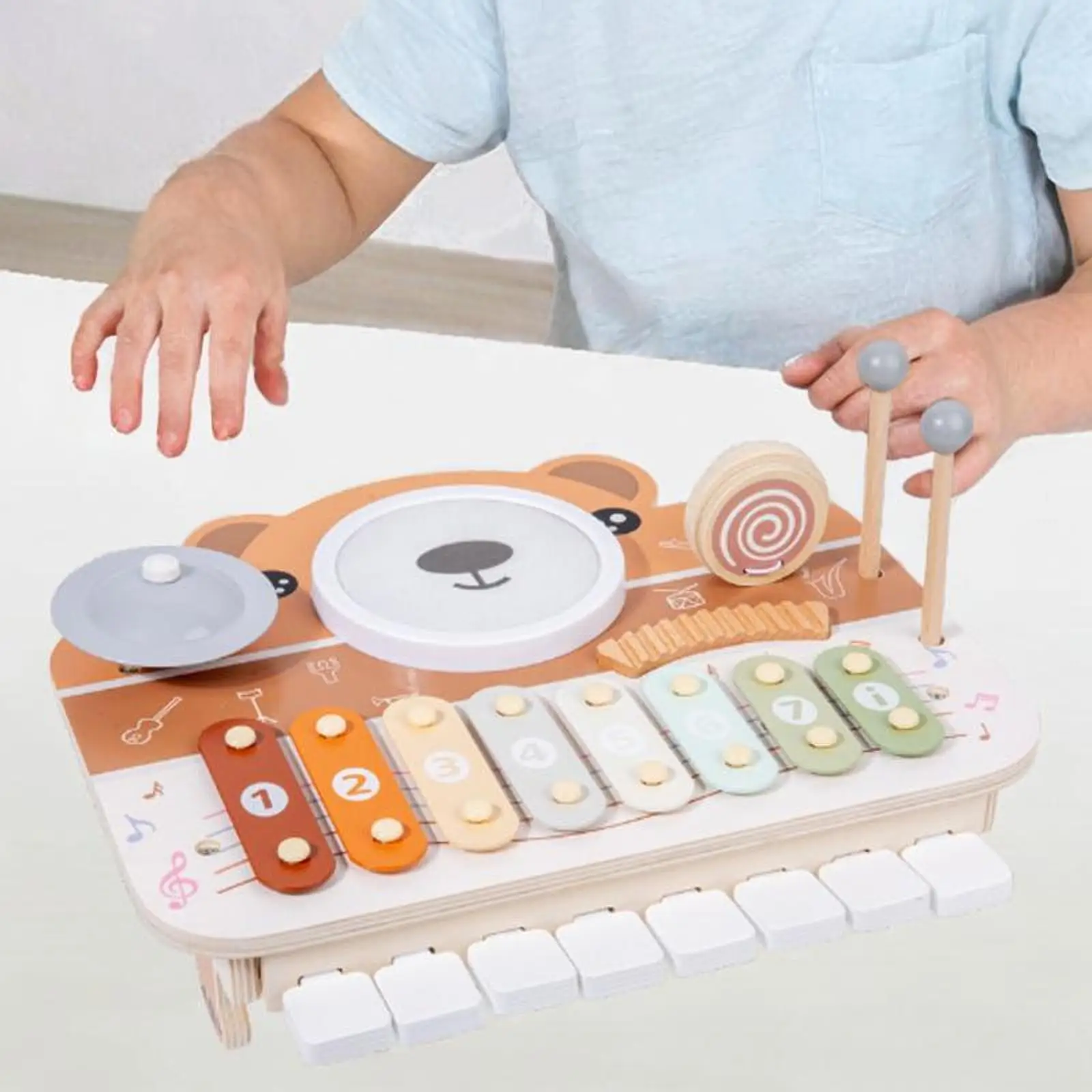 Baby Percussion Toy Wooden Montessori Toy Educational Toy Hand Eye Coordination Motor Skill Music Instrument for Kids Gift