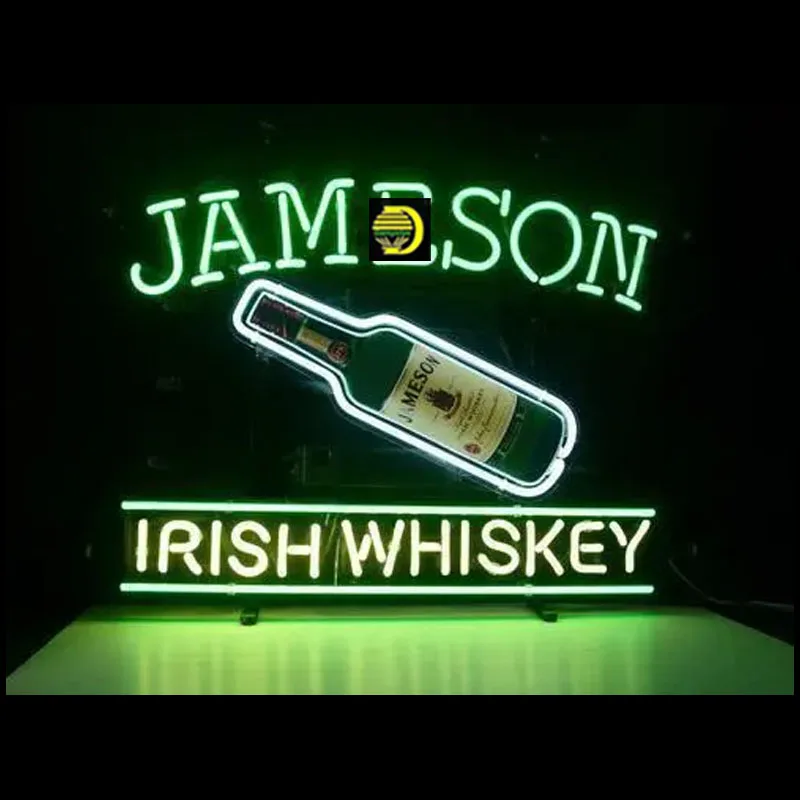 Neon Sign For Jameso Neon Wall Sign Irish Whiskey Room Window Shop Wall Lamp Decor Painted Board Restaurant Handmade glass TUBE