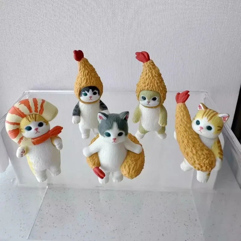 

Q Version Cute Action Figure Periphery Display Gift Toys kawaii Cats Figures Fried Shrimp Shark Maritozzo Cats Slide Cats