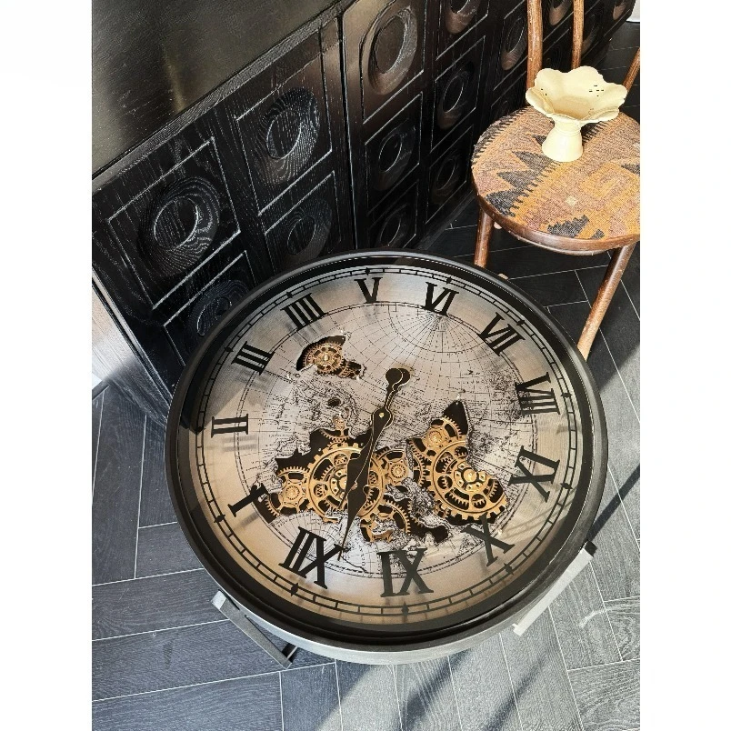 Vintage Luxury Gear Table Clock Stylish Desktop Ornament for Living Room Homestay
