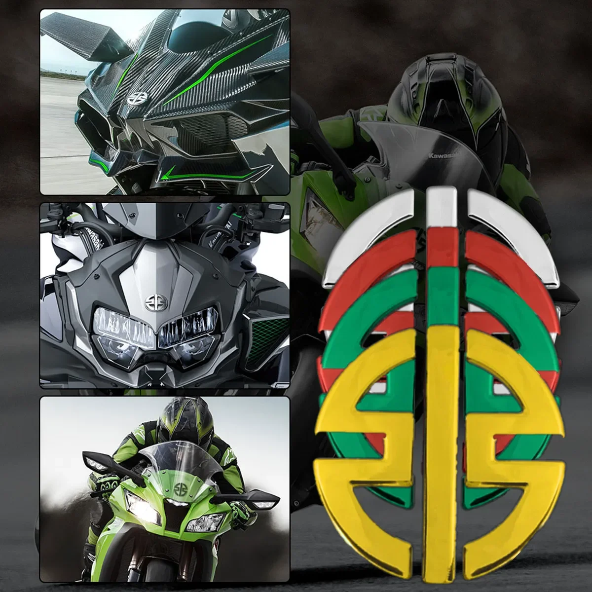 Motorcycle Reflective Sticker Wings Decal Nickel Metal Vulcan Logo for Kawasaki Ninja Z900 Z1000 Z800 Z750 Z650 Z400