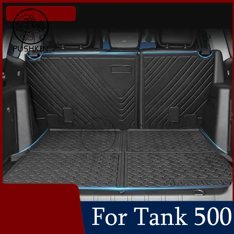 

For Great Wall GWM WEY Tank 500 2022 2023 Car Accessories Cargo Liner Specialized TPO Trunk Floor Mat Waterproof Durable Carpet