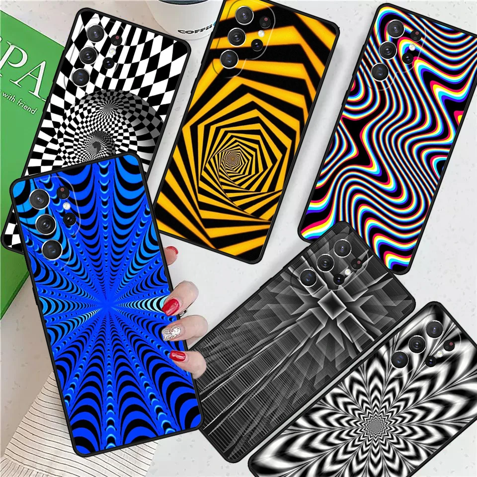 Optical Illusion Print For Samsung Galaxy S24 Ultra S21 S22 S8 S9 S10E Note 10 20 Plus FE S23 Phone case Cover Coque