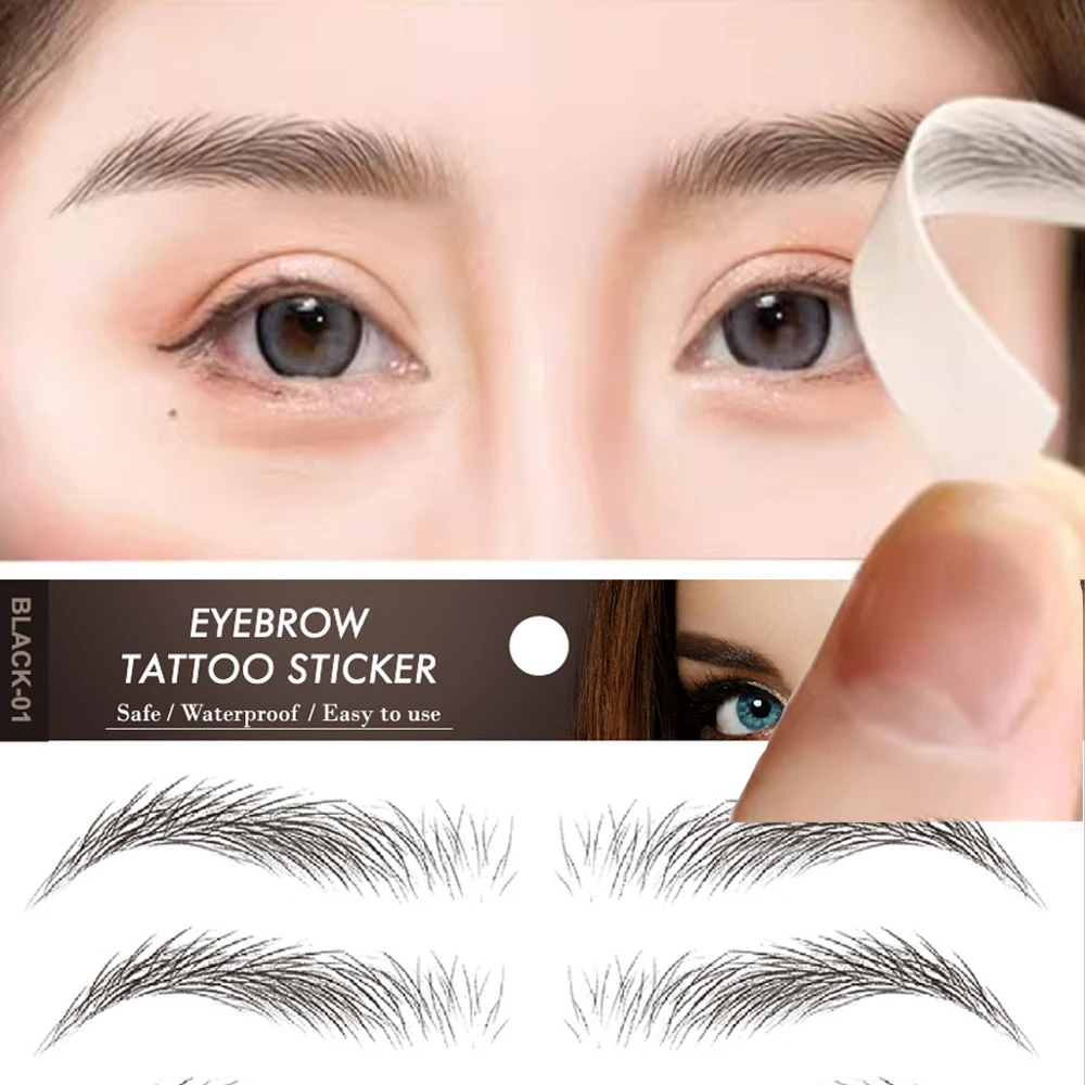 Pegatina de tatuaje de cejas a base de agua 6D, calcomanías impermeables de larga duración, potenciadores nuturales, cejas falsas, cosméticos