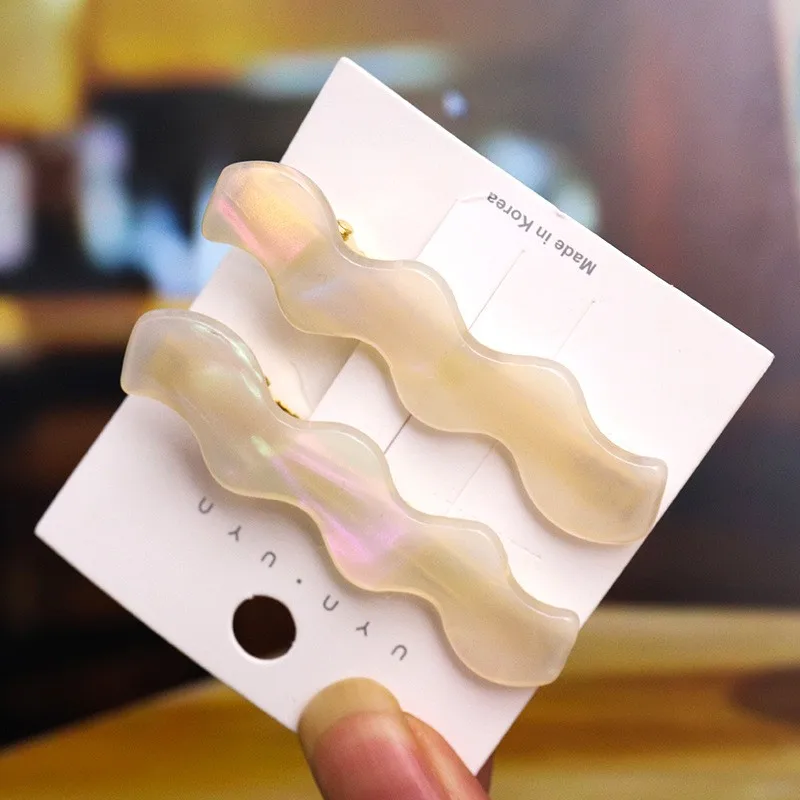 3 pz/set fermaglio per capelli a forma di onda colorata Fashiona accessori per capelli con stampa leopardata scava fuori la spilla per capelli
