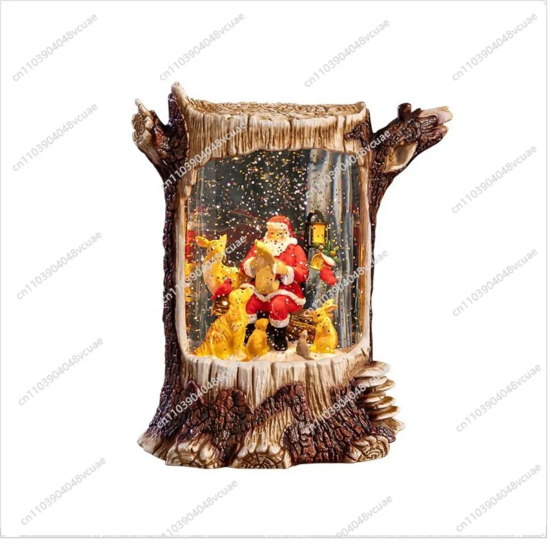 

Cross-border Retro Tree Stump Crystal Ball Music Box, Children's Music Box, Snow Desktop Ornament, Decorative Christmas Gift