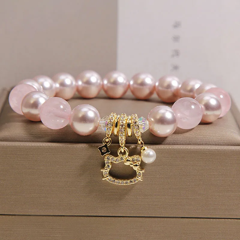 

Purely handmade - light luxury powder crystal bracelet for women
