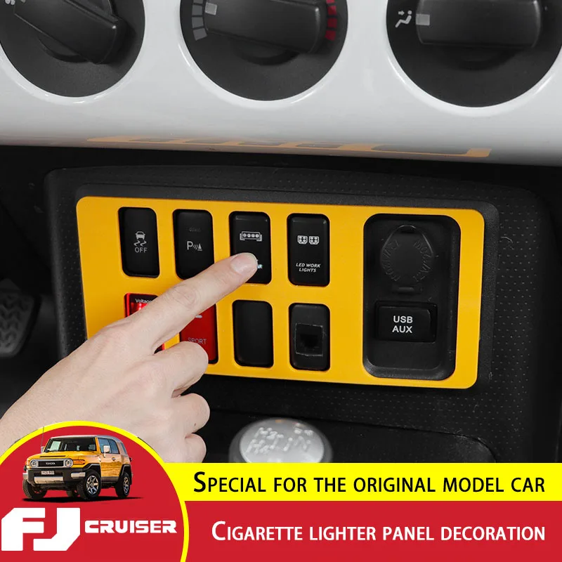 For Toyota FJ Cruiser Central Control Driving Assistance Patch Decorative Panel Cigarette Lighter Cruiser Interior Accessories