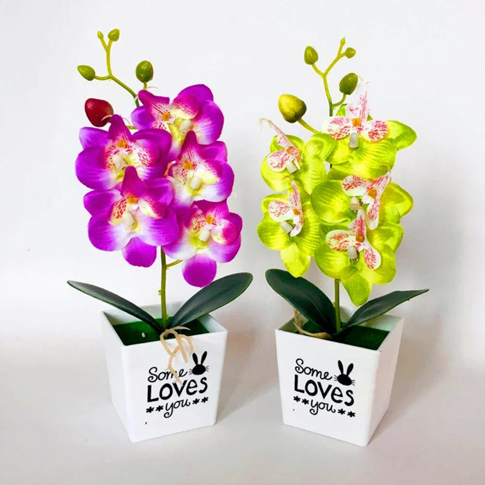 

Искусственные орхидеи-бабочки из ПВХ в горшках, декоративные цветы для гостиной, спальни, офиса, для дома и улицы, набор из 4 штук
