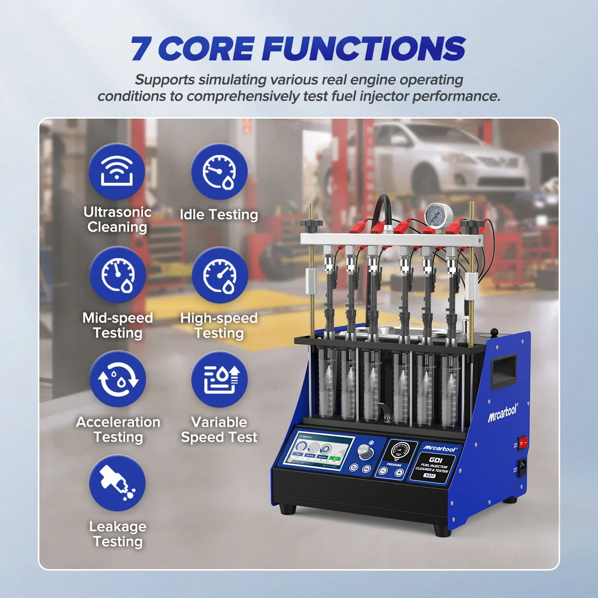 MRCARTOOL V311 GDI حاقن الوقود تستر آلة التنظيف سيارة كهرضغطية حاقن الوقود تستر 110 فولت 220 فولت تنظيف D