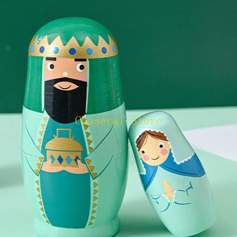 E7CE Children Interactive Supplies Educational Set for Over 1 Year Old Kids Matryoshka King Improve Intelligence