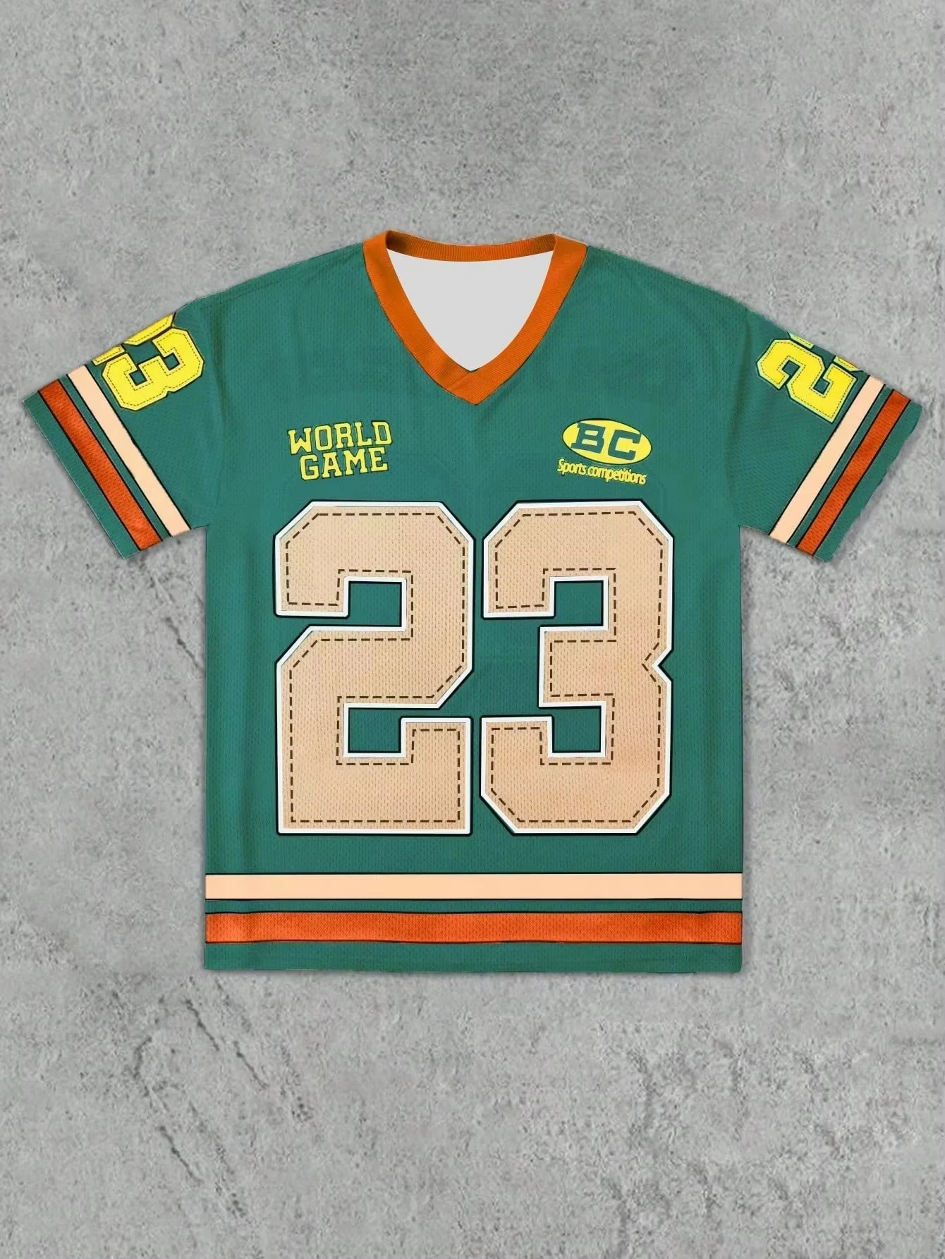 2025 الرجال جديد شبكة النسيج جيرسي تي شيرت الخامس الرقبة فضفاضة وعصرية الشارع ارتداء الهيب هوب روك تي لوس أنجلوس الرقمية قميص مطبوع