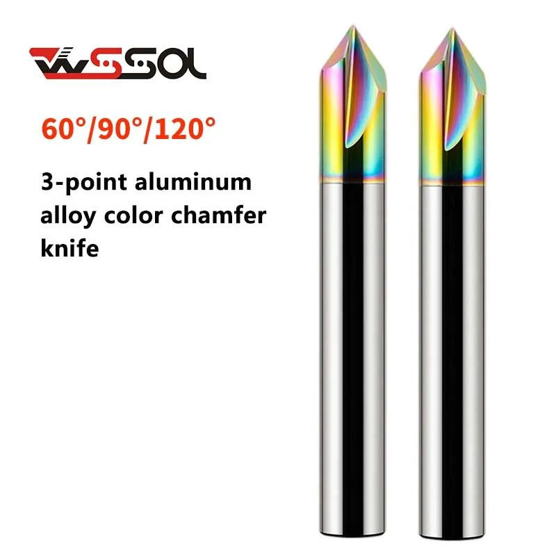 

HRC60 DLC 3 Carbide chamfer cutter Color chamfer milling cutter