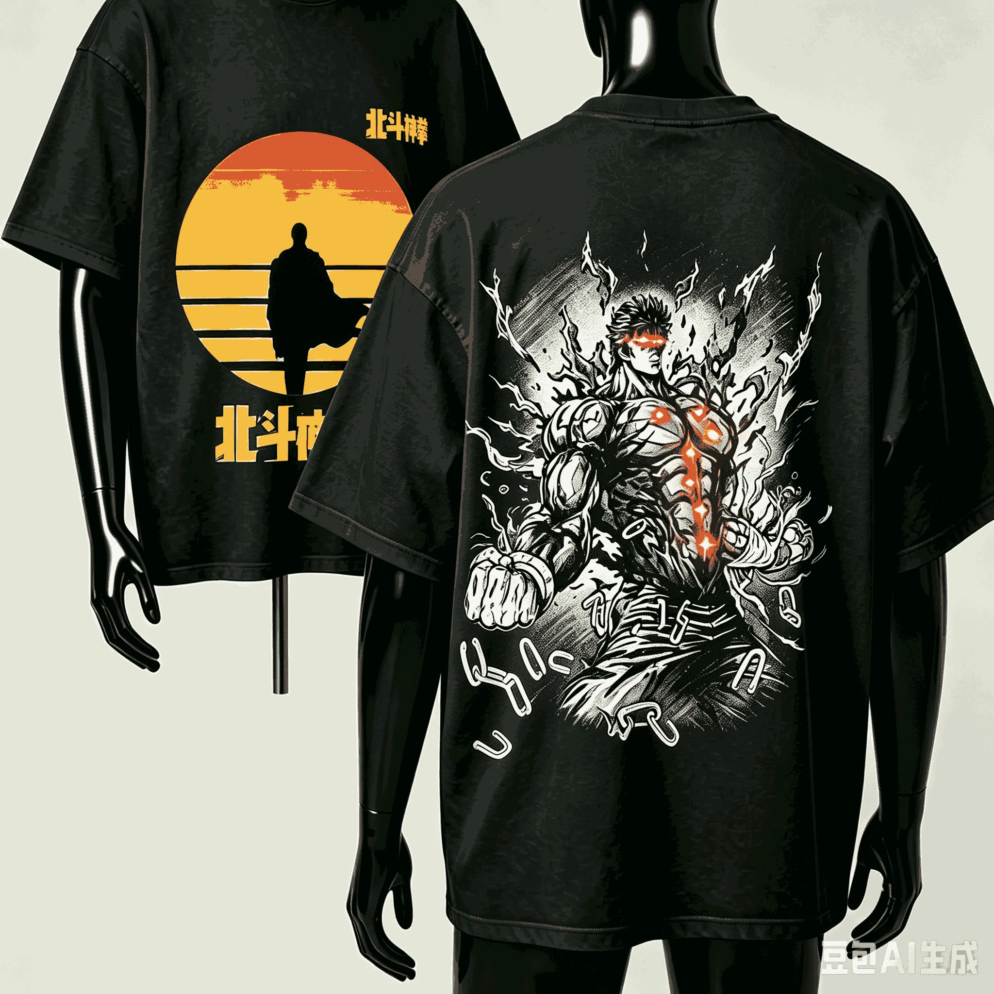 Fist of the North Star Anime Lover T-shirt Harajuku Cotton New Model High Street Retro Fashion Oversized Unisex Classic Couples