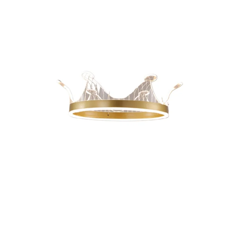 bedroom room chandelier crown room, main light modern simple Internet celebrity light luxury girl heart princess chandelier