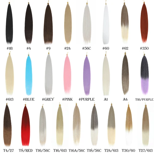 Imagen 2 del producto Extensiones de cabello de ganchillo liso de hueso sintético, trenzas de gancho de 30 pulgadas, tejido de pelo liso Ariel, 1-3 uds., mechones de pelo falso morado