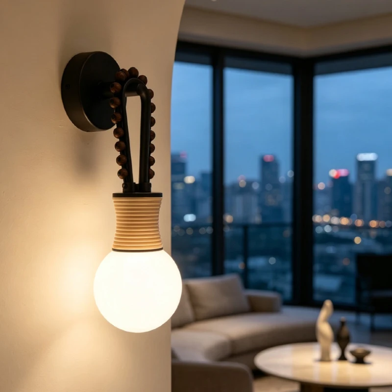 Creative LED Wall Lamp White Glass Ball Indoor Lighting Fixtures For Bedroom Bedside Bathroom Stairs Sconce Art Decor