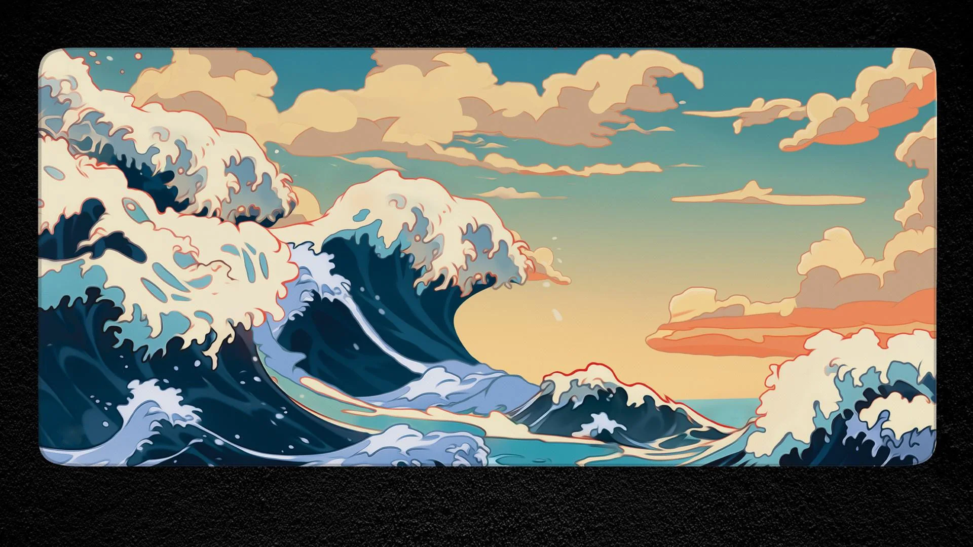 

Wave Desk Mat, Office Desk Mats, Suitable for Office, Home, Gaming Accessories, Colorful Desktop Decoration, Laptop Mat XXL