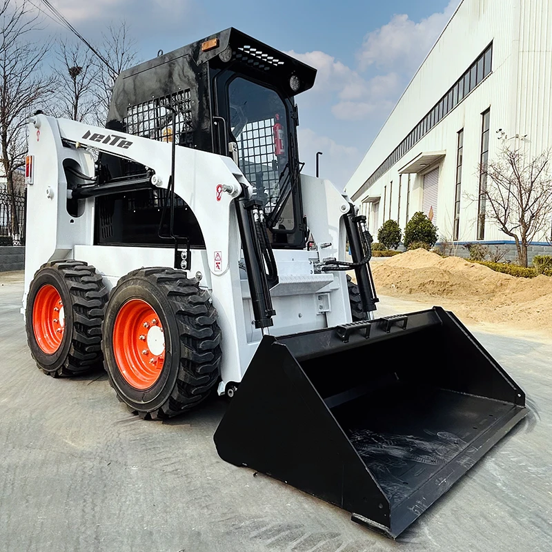 Mini small skidsteer Rubber tracked crawler type skid steer loader with perkins engine Trencher Pallet Fork