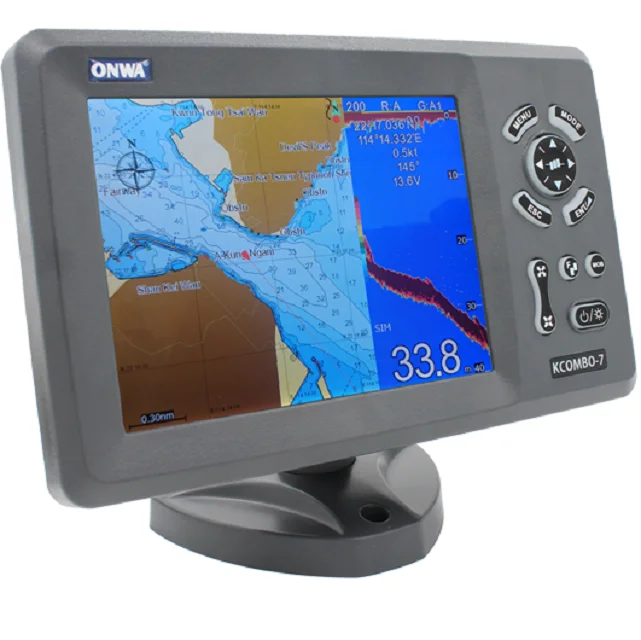 KCombo-7 combinação de plotter GPS LCD colorido de 7 polegadas com localizador de peixes