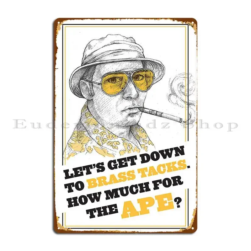 Fear And Loathing In Las Vegas Hunter S Thompson Metal Plaque Poster Party Design Pub Customized Funny Party Tin Sign Poster