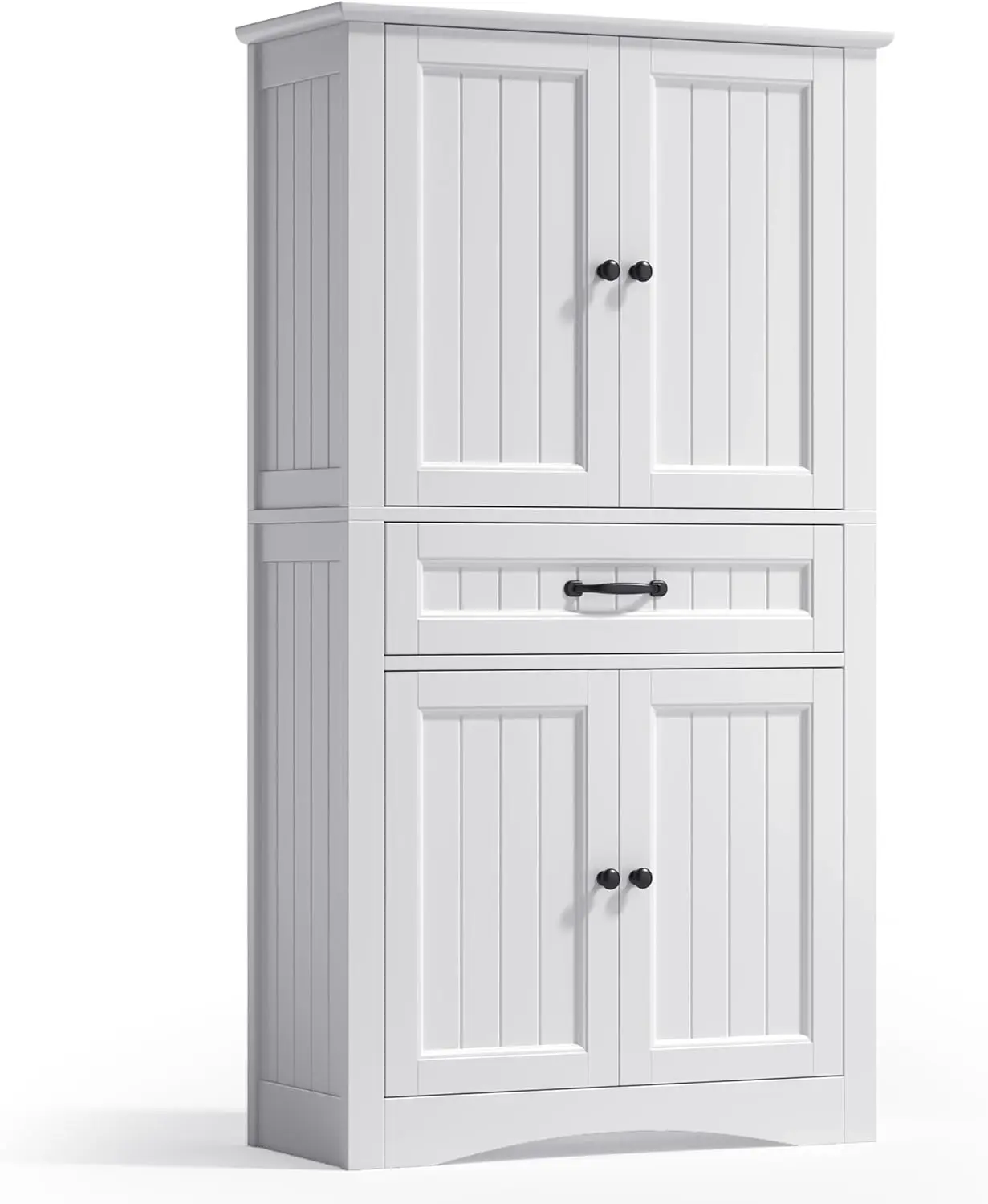 Türen und 1 Schubladen, verstellbarer Schrank für Bad, Küche, Wohnzimmer oder Arbeitszimmer, 73 x 130 x 31 cm, Weiß