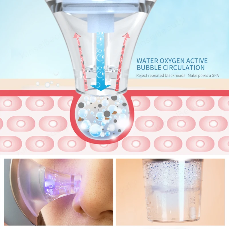 Electric Facial Cleaning Blackhead Remover Small Bubble Vacuum Cleaner Blackhead Acne Remover Shrink Pore Hydrating Pore Cleaner