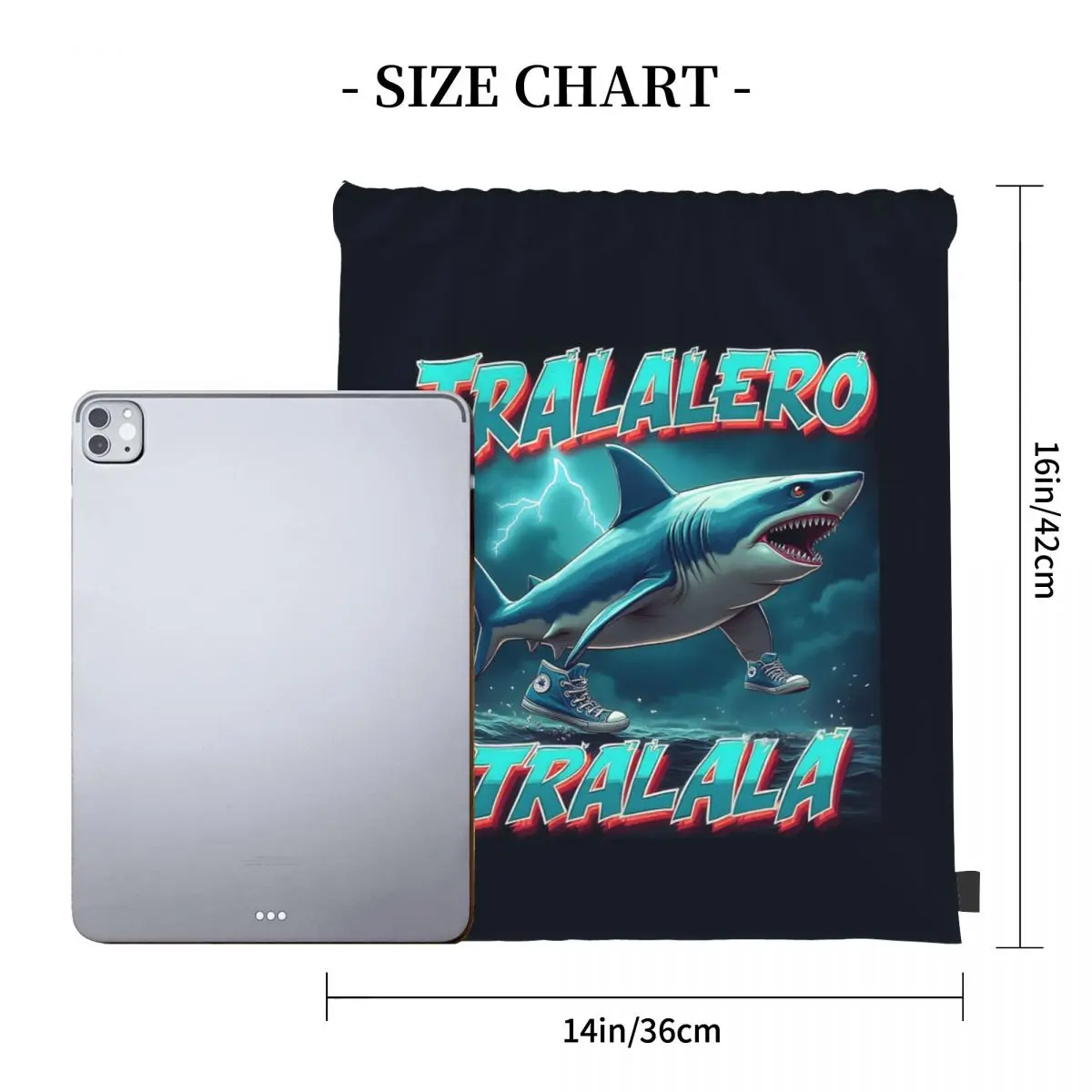 Tralalero Tralala Bootleg Brainrot، حقائب ظهر إيطالية Brainrot Meme برباط حزمة جيب حقيبة رياضية حقائب كتب للسفر