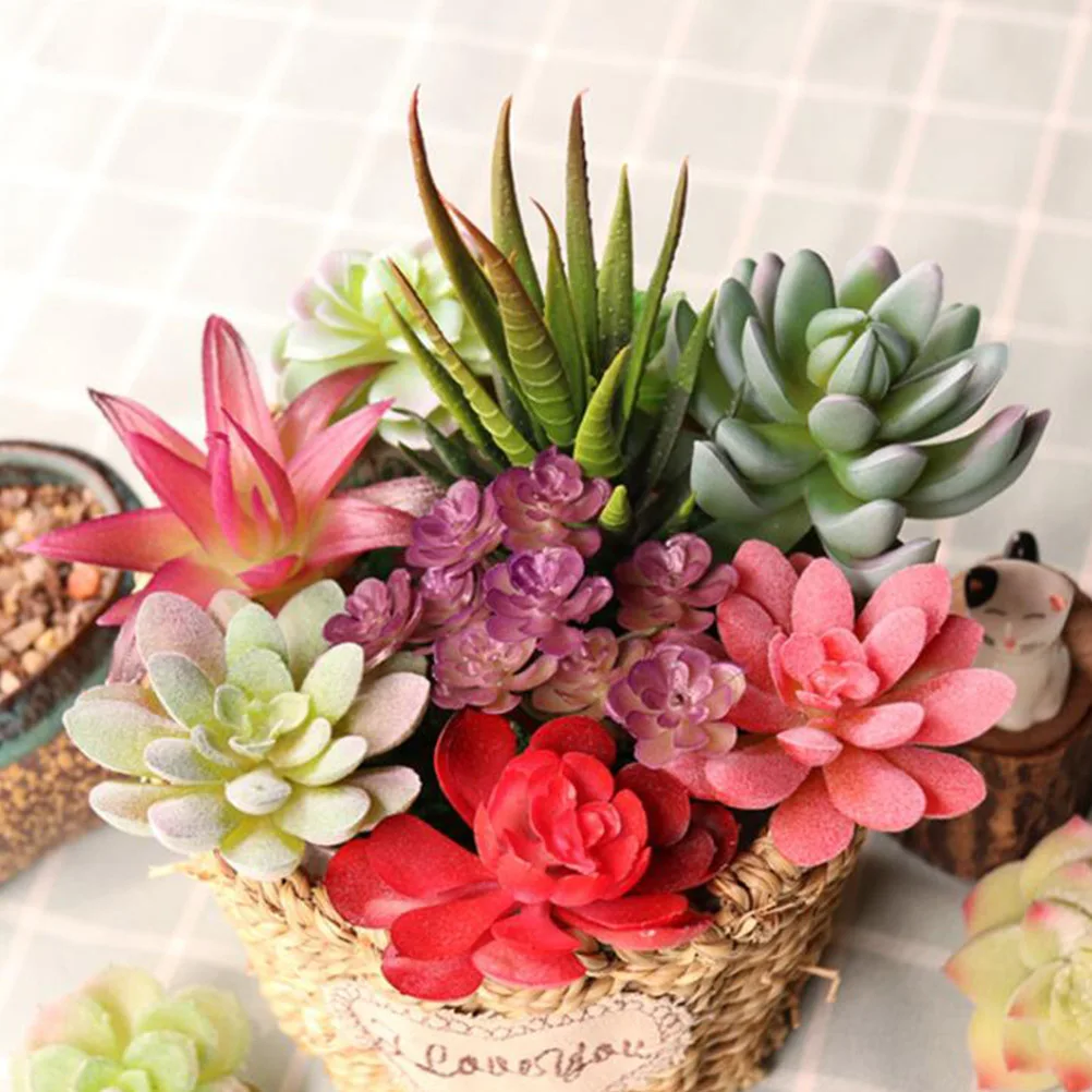 

6 Pcs Succulents Plastic Home Office Decor Lightweight Eco Friendly Long Term Use Fake Succulent Plant nament