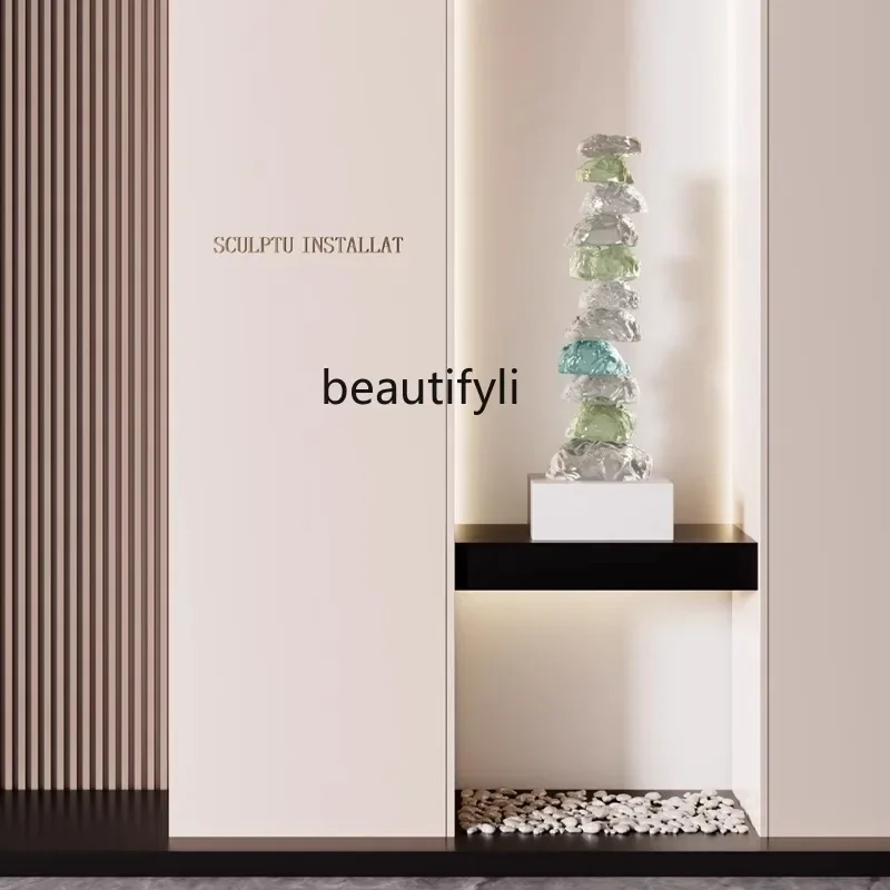 

Time comes and goes, crystal stone ornament, entrance, living room, lobby, feng shui, large floor sculpture