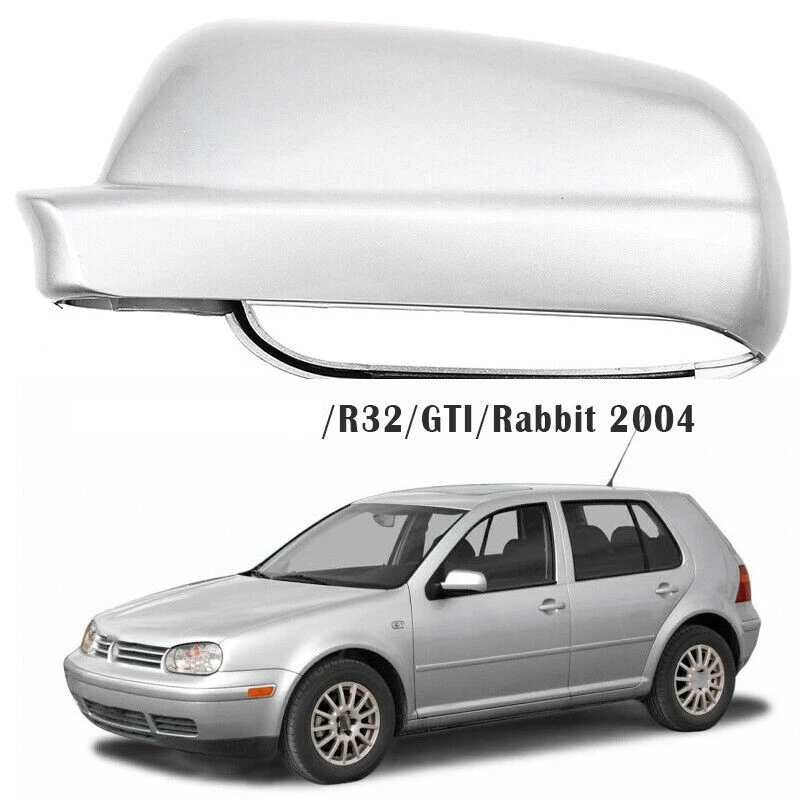 Left Side Rear View Mirror Cover Plastic Silver Weatherproof for Golf Jetta MK4 1999-2005 3B0857537B