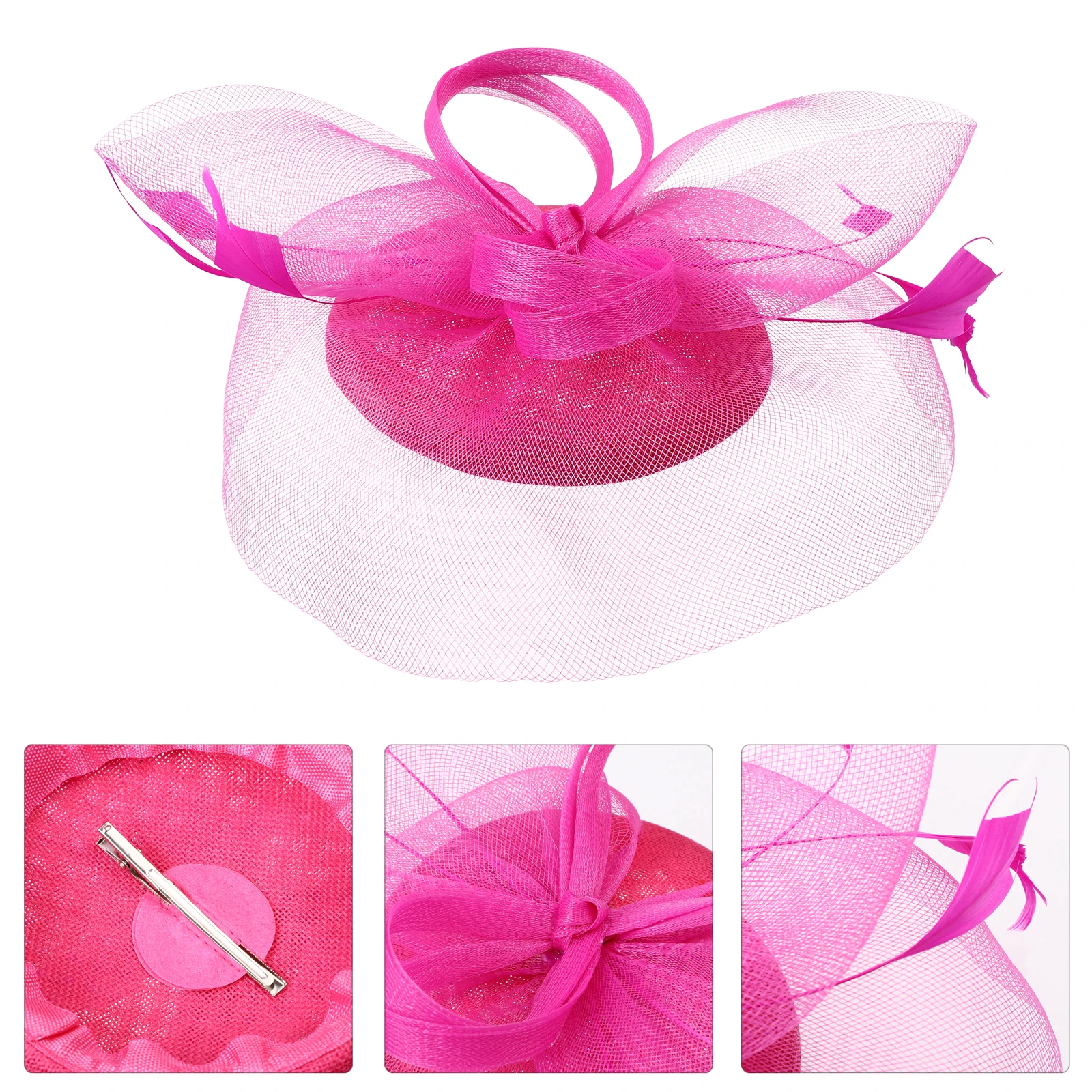 

1 Set Tulle Hair Accessories Vintage Pillbox Fascinator Wedding Tea Party Cocktail Hat Headwear For Women Formal