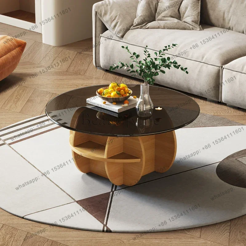 

Round Luxury Coffee Table Decoration Modern Living Room Books Designer Moving Side Table Writing Kaffee Tische Home Furniture