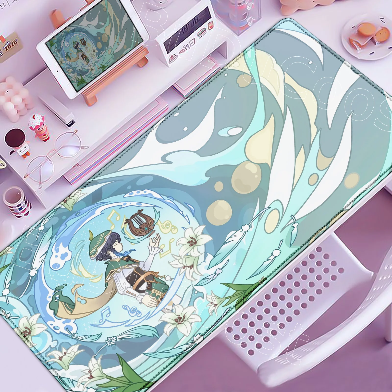 Mondstadt Genshin Impact Character Pattern Mousepad Bennett Kaeya Klee Laptop HD Game Anime Large Mouse Pad PC Keyboard Desk Mat