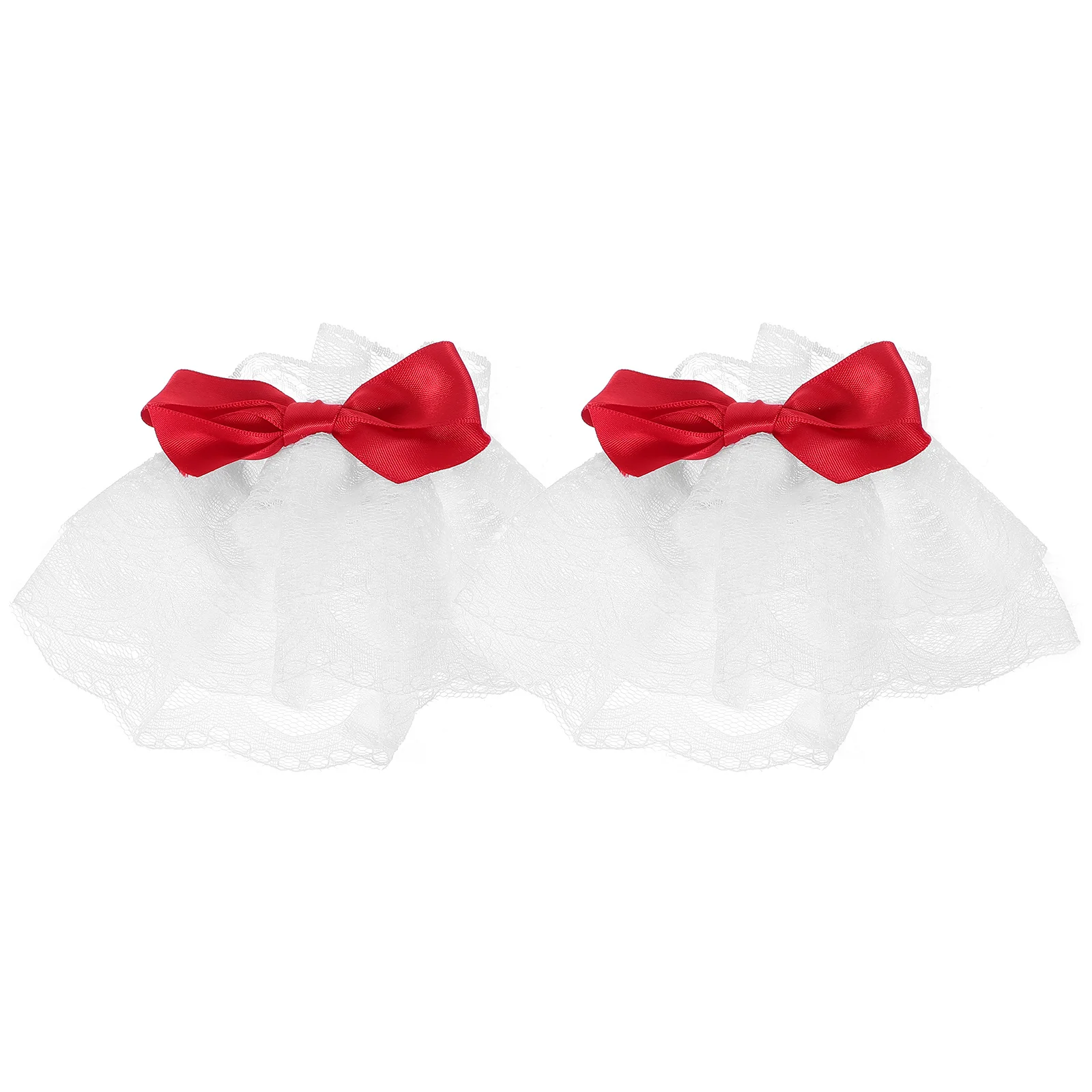 زوج واحد من أصفاد المعصم من الدانتيل بتصميم قوطي أنثوي إكسسوار زي للنساء لحفلات الشاي واللباس التنكري للهالوين