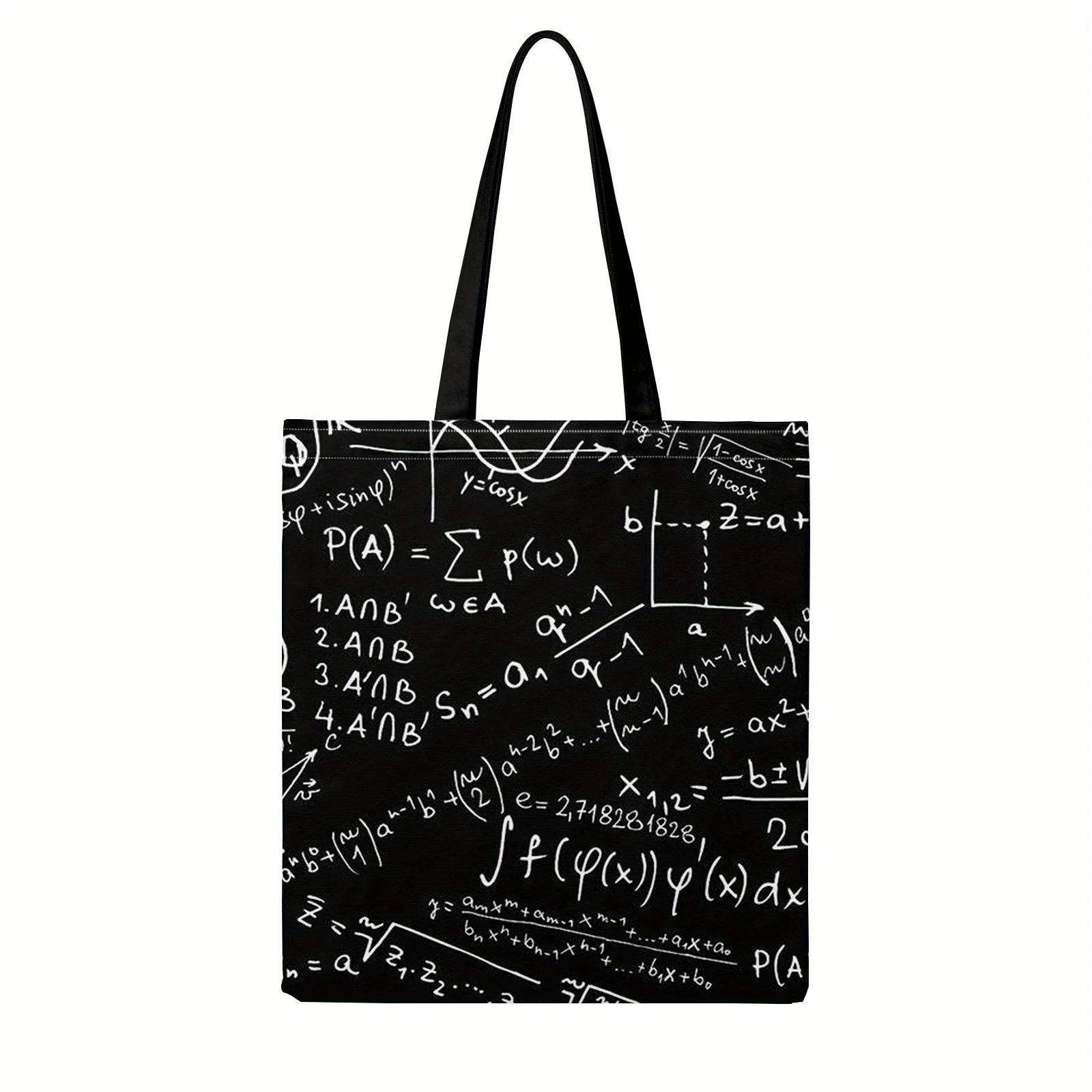 

Вместительная сумка через плечо с 2D-печатью математических формул, практичная сумка-тоут для студентов и академических мероприятий