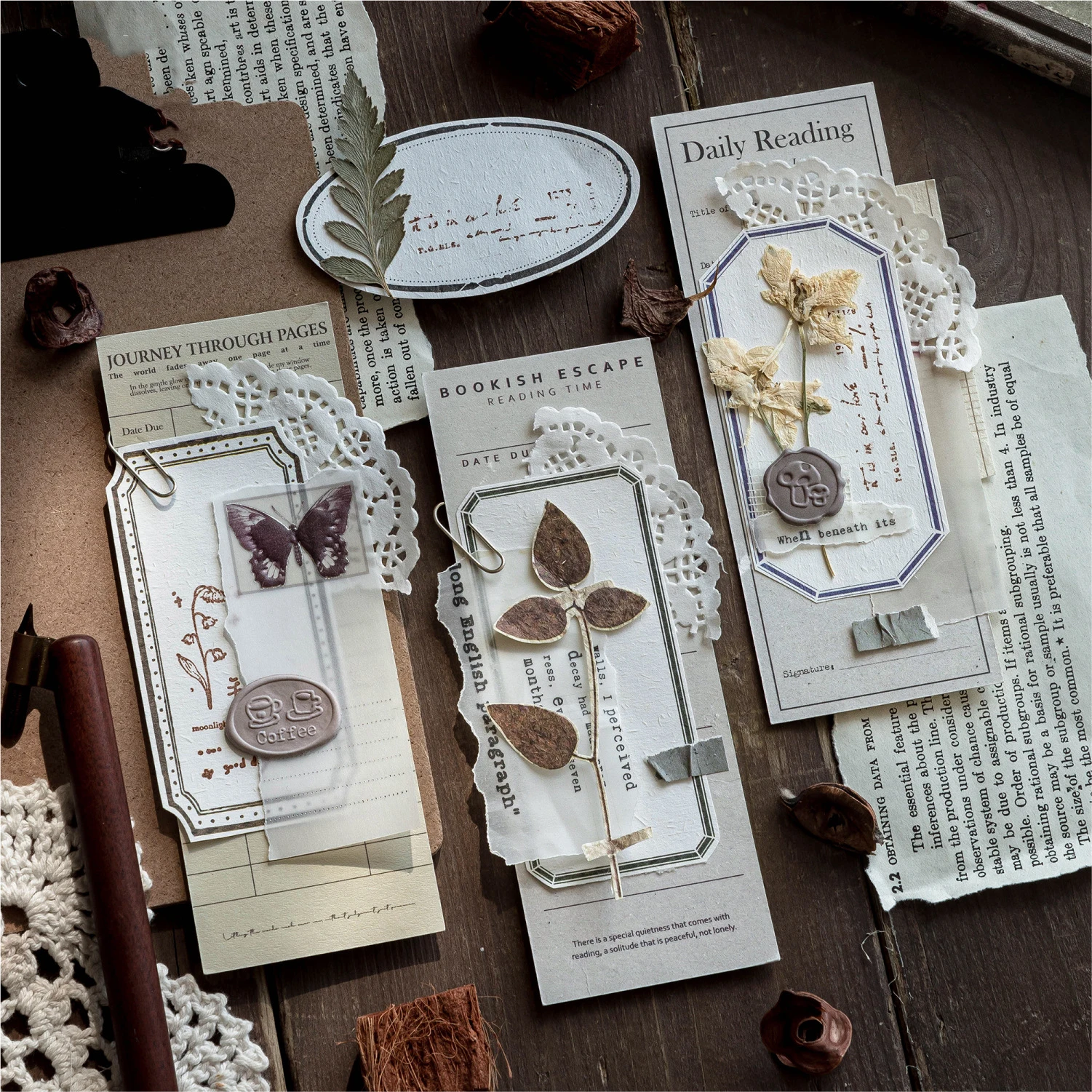 Wind Chromatography Series Vintage Border Landscape Memo Pad Creative DIY Junk Journal Material Collage Stationery