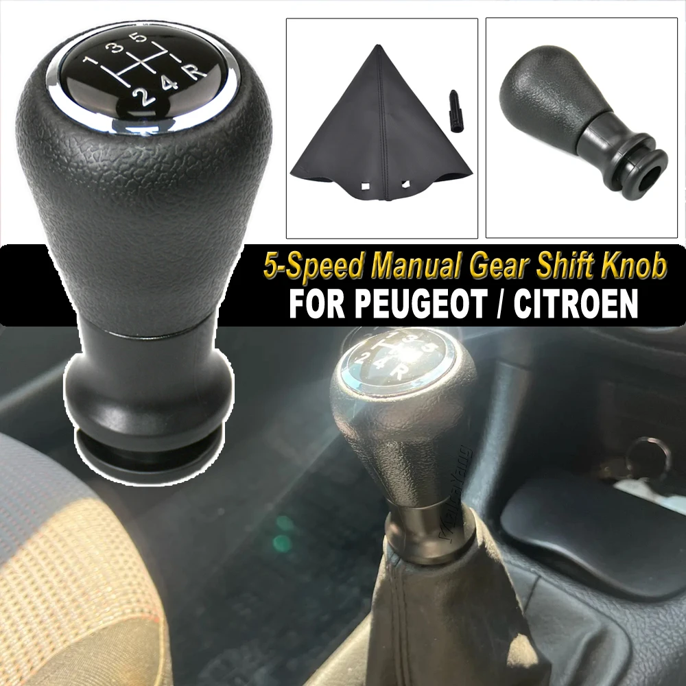 5 Speed Gear Shift Knob Boot Cover For Citroen Saxo/Xsara/Xantia/C2/C3 Pluriel/C3 Picasso/C4/C4 Picasso/C4(B7) DS4/Berlingo B6