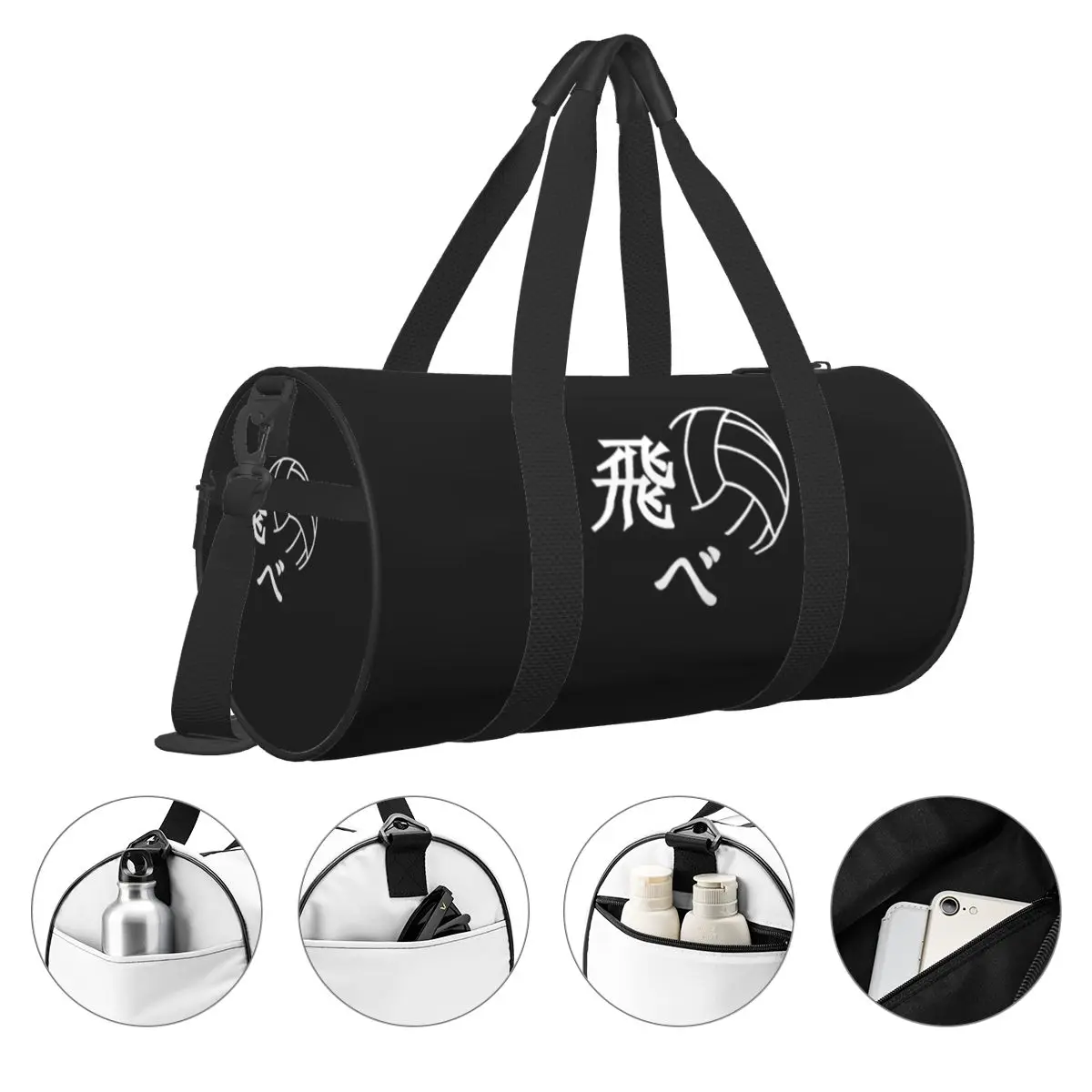 Volleyball Gym Bag Anime Travel Training Sports Bags Men's Custom with Shoes Funny Fitness Bag Outdoor Handbags