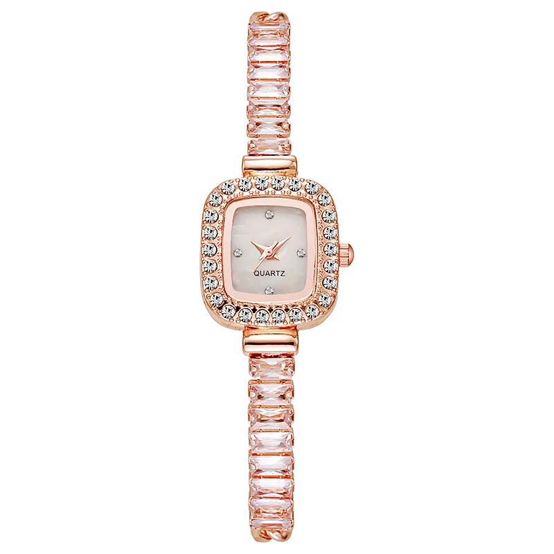 6PCS/Set Fashion Rhinestone Women Watches Small Square Dial Ladies Bracelet Quartz Watch Jewelry Set Reloj Mujer（Without Box）