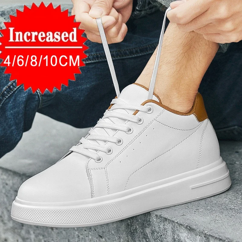 

Men's Shoes White&Black Sneakers Heightening Casual Shoes 4/6/810CM Fashionable Casual Board Shoes Breathable Casual Shoes 36-45