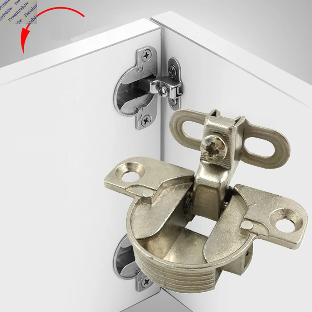 10Pcs Zinc Cabinet Inward Outward Open Hinge With Short Mounting Plate
