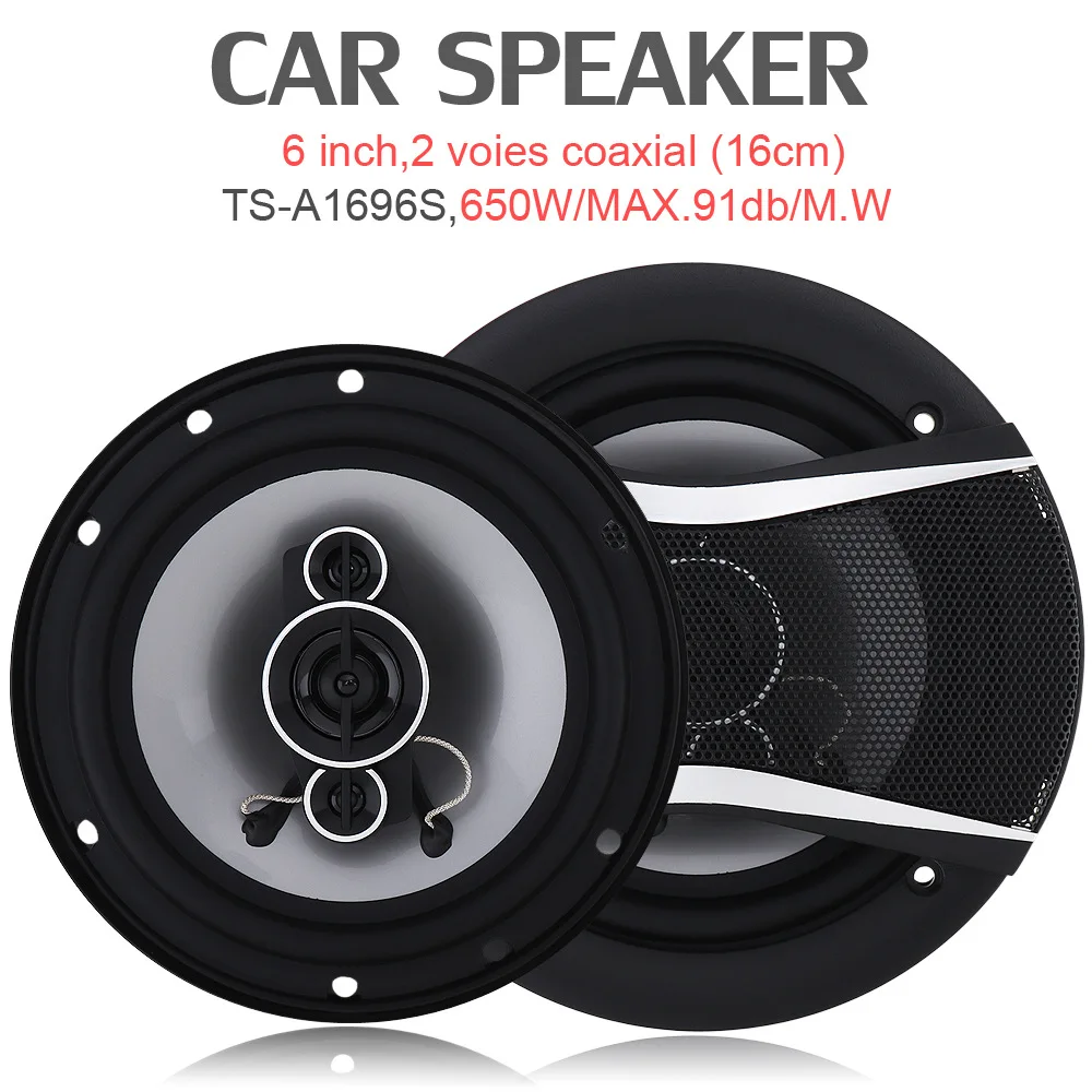 One Pair 2pcs 6 Inch 650w Car Speakers Durable Loud Sound Universal Car Accessories Car Hifi Coaxial Speaker Frequency Speakers