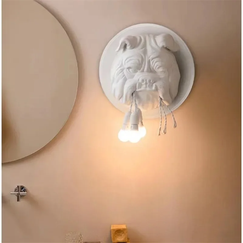أمستردام الحيوانات عاكس الضوء الجدار مصباح الراتنج الكلب رئيس مصباح الحمام السرير غرفة نوم بهو خلفية وحدة إضاءة LED جداريّة الشمعدانات الإنارة