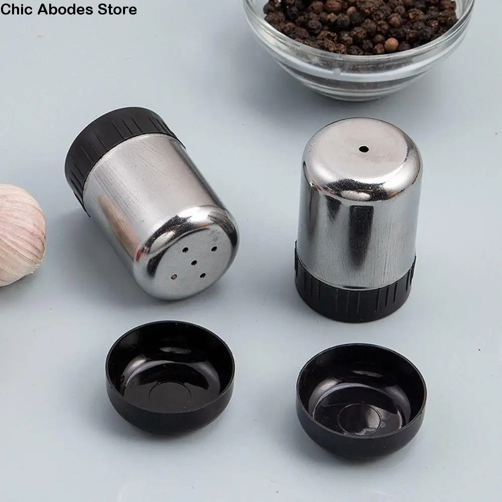 Portable 1/5 Holes Stainless Steel Spice Jar Detachable Rust-proof Pepper Dispenser with Dustproof Lid Condiment Jar Camping