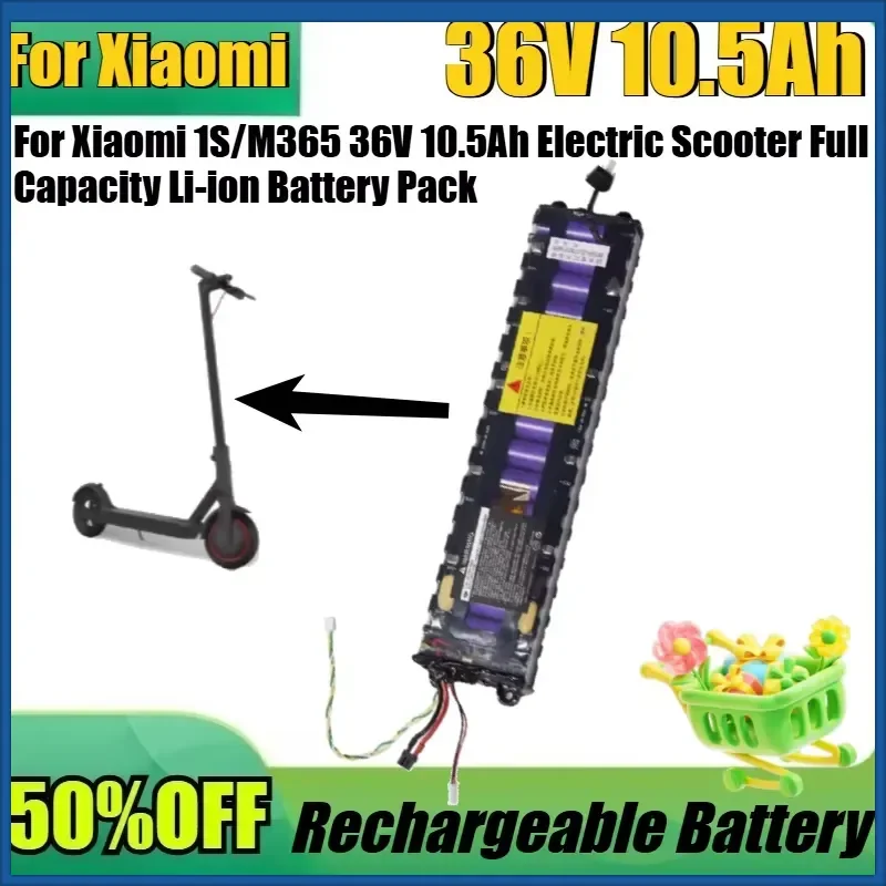 For Xiaomi 1S/M365 36V 10.5Ah Electric Scooter Full Capacity Li-ion Battery Pack with BMS Protection Board Installation Tools