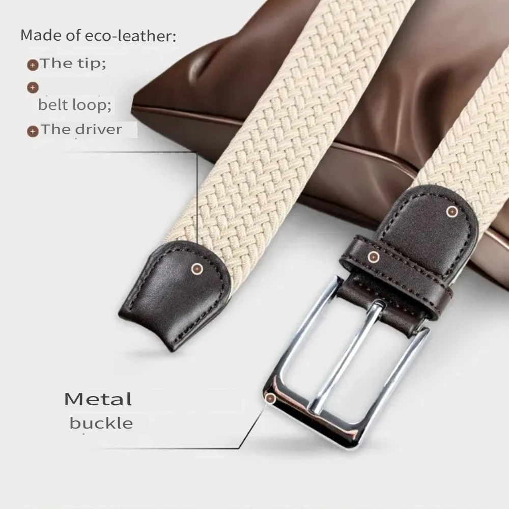 2025 cinto elástico tecido unissex cintura de lona ajustável para homens mulheres negócios diário uso casual atacado