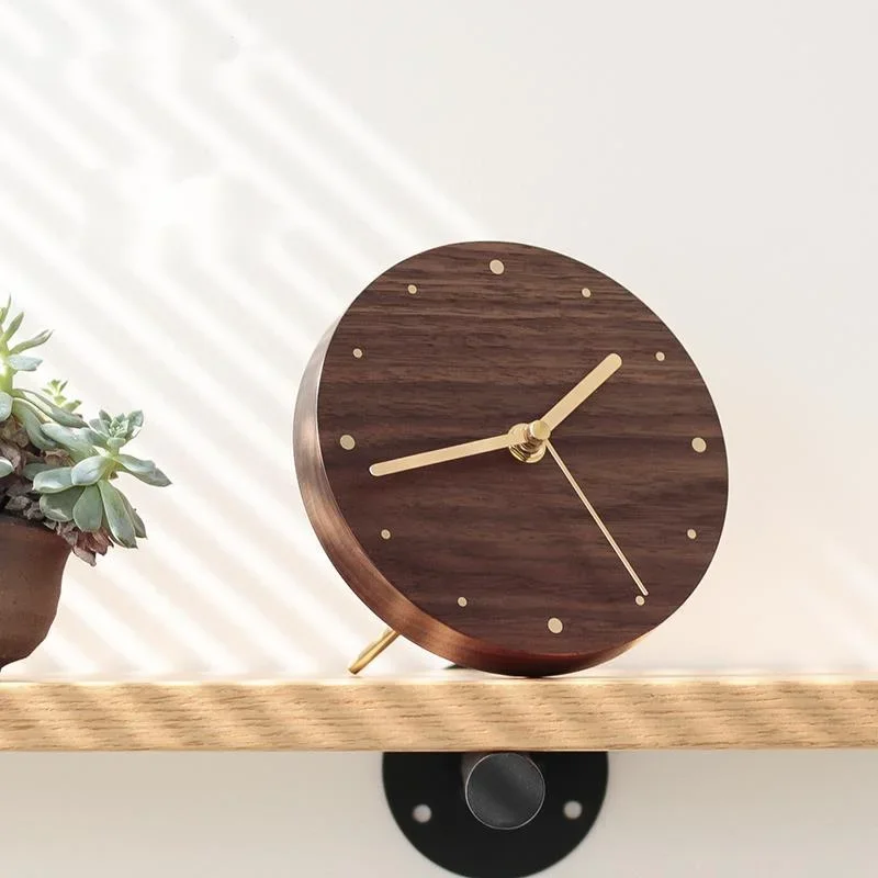 Scandinavian Wood Desk Clock  Minimalist Bedside Timepiece Elegant Wooden Home Decor Timeless Design Precision Quartz 