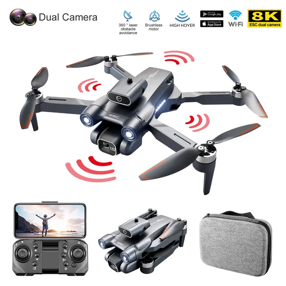 New S1S Mini Drone Caméra 8K Professional Brushless Motor Dron Obstacle Avoidance HD Dual Camera Foldable Quadcopter Toys