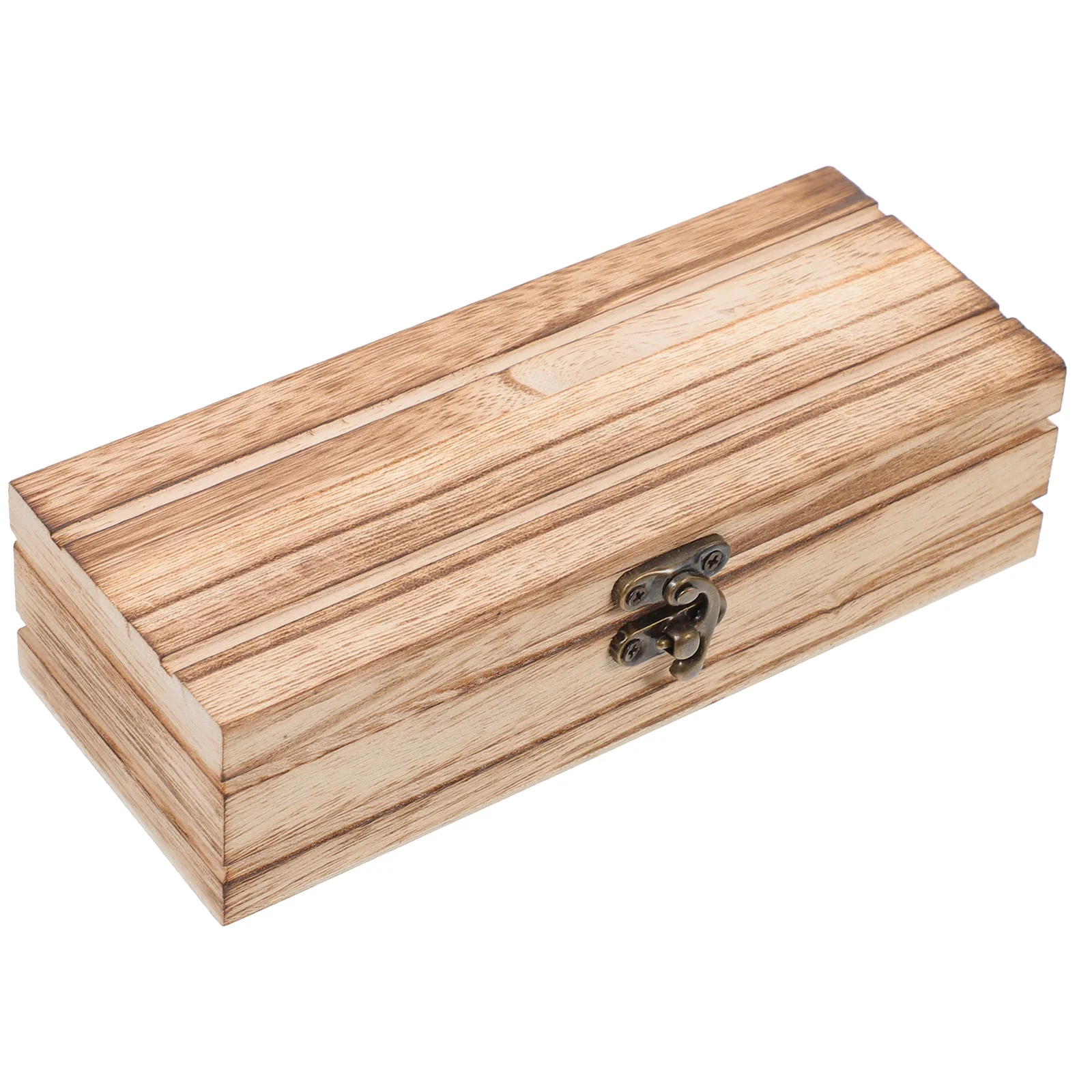 Jewelry Storage Container Trinket Case Wooden Box Vintage Decor Organizer Bamboo Lidded Eyeglasses Metal Treasure Chest